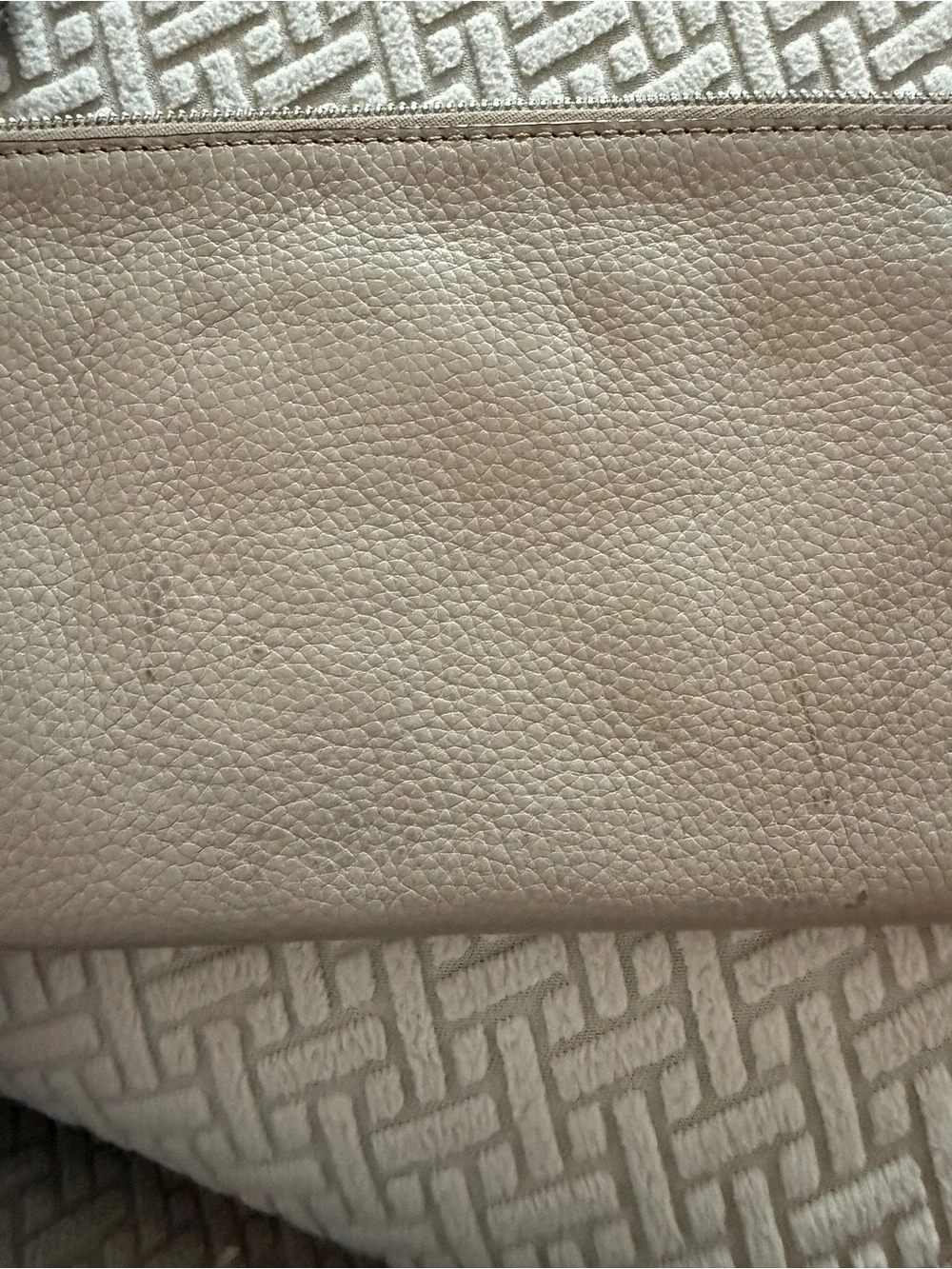 Michael Kors Light Gray  Pebbled Leather Wristlet Clutch